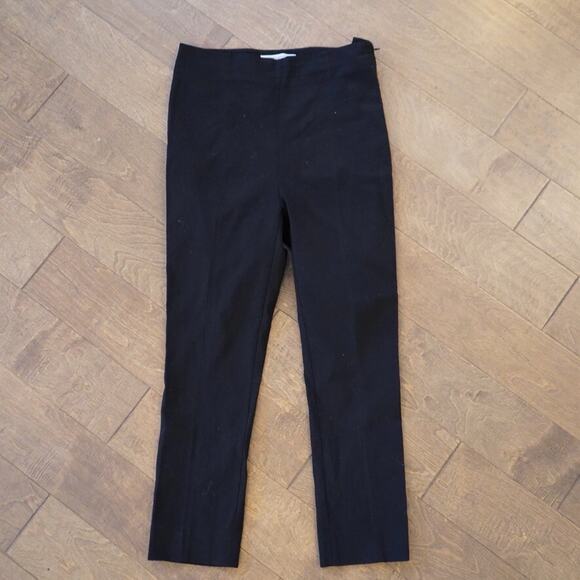 M.M.Lafleur Trouser Pants Womens 10 Black Stretch Straight Leg Classic Side Zip - Picture 8 of 9